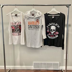 Set Harley Davidson Tank Long Sleeve Shirts Large